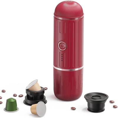Cafetière électrique portable compatible dosettes NS et café moulu 19 bars 100W sans fil