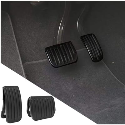 Dailygoods- Pedaal Covers - Duurzaam Aluminium - Antislip Voetpedaal Pads - Geschikt voor Auto - 2 Stuks - 11,5 x 5,5 cm / 10,2 x 7,5 cm - Hoogwaardig Materiaal