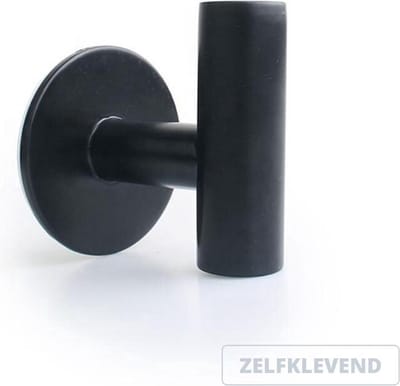 Jumada's handdoekhaakjes - RVS - Zwart - Ophangen - Badkamer - Kamer - Kapstok - Zelfklevend - 2 stuks