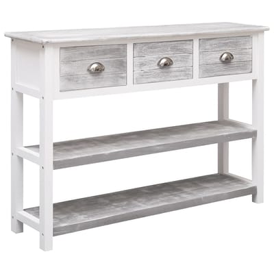 vidaXL - Dressoir - 108x30x76 - cm - massief - paulowniahout - antiekgrijs