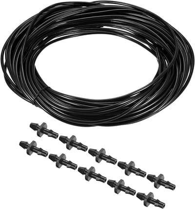 Drip Irrigation Set - 30M Tuinirrigatie Slang met 3mm Binnen Diameter en 20 Rechte Barbs voor Efficiënte Watergift