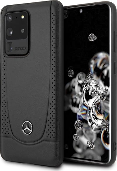 Samsung Galaxy S20 Ultra Backcase hoesje - Mercedes-Benz - Effen Zwart - Leer