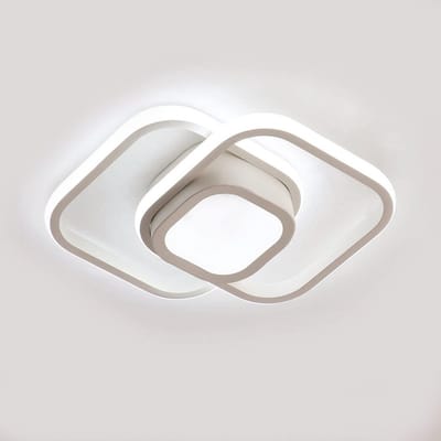 Dubbele vierkante LED-plafondlamp - wit, 32W, 6500K wit licht