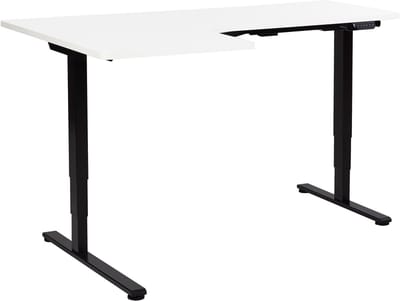 DESTINES - Elektrisch bureau - Zwart/Wit - Linkszijdig - Vezelplaat