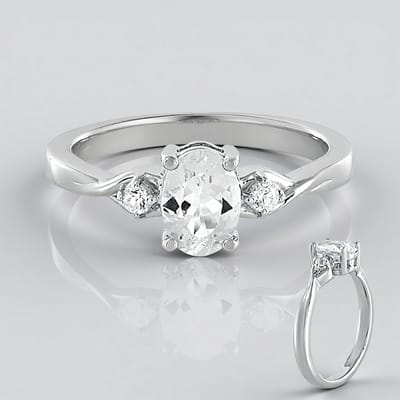 Cavill - Zilveren Ring met Ovale Danburiet 0,63 ct en Pavé Zirkonia - 925 Sterling Zilver - Elegante Handgemaakte Ring 22x20 mm