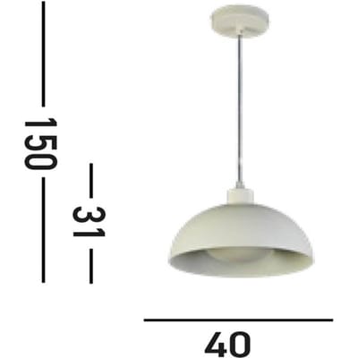 Searchlight Hanglamp Mars, crème, Ø 40 cm, staal