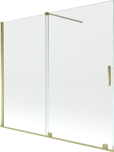 Mexen Velar badscherm 2-delig schuif 180 x 150 , transparant, goud - 896-180-000-01-50