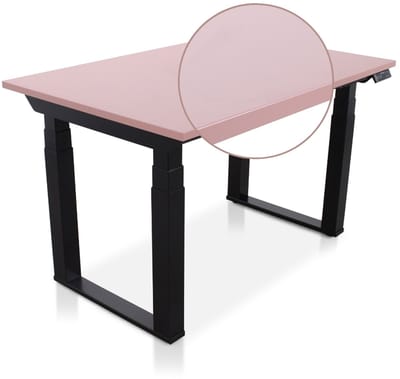 Lineaflex MRC SOLID Zit-Sta Bureau – Elektrisch Verstelbaar – 120x80 cm – Blad Dusty Rose – Zwart Frame – ARBO Norm NEN-EN 527 – Met memorybediening – 200 KG Draagvermogen – 130 cm Hoog