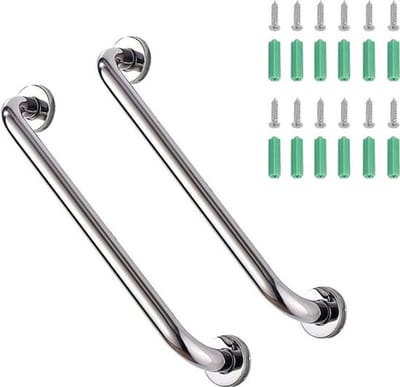 Wandbeugel - Extra Grip - 2 Stuks - 40 Cm - Rvs - Handgreep / Wandgreep Voor Badkamer / Douche / Toilet - Toiletbeugel - Badgreep - Douchegreep - Non-Slip Grab Bar - Badkamer Handvat - Veiligheidsgreep - Sterk Draagvermogen - Inclusief Schroeven