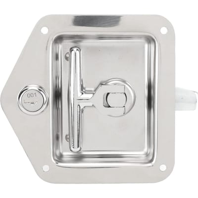 T-handvat gereedschapskist sluiting 4,9 x 4,7 inch hoogglans gepolijst roestvrij staal RV gereedschapskist handvat slot met sleutels pakking voor caravan white