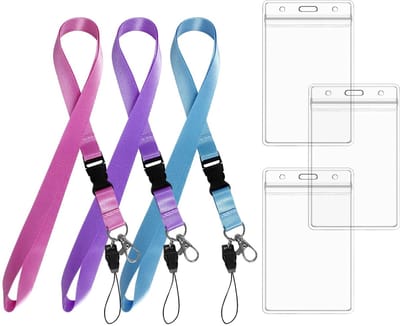 Dailygoods- Lanyards Set van 3 - ID-kaarthouders - Draaibaar Koord - Nylon Gesp - 1,1 x 48 cm - Duurzaam en Lichtgewicht - Identificatiekoord