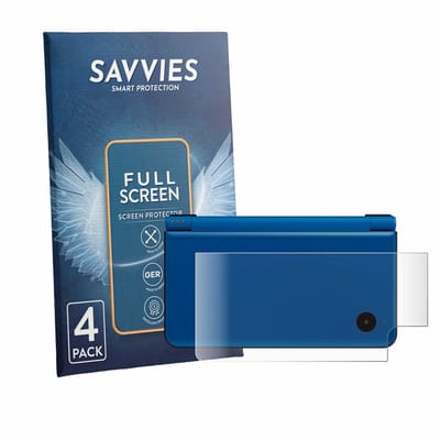 Savvies - Screenprotector voor Nintendo DSi XL (Behuizing) - Folie Beschermfolie transparant volledig dekking 4 Stuks
