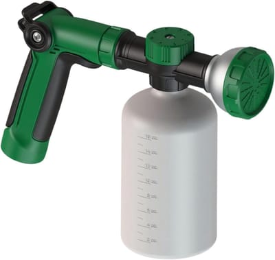 Slangsproeier met Zeepdispenser - Tuinsproeier Waterpistool - Planten Water Geven - Ingebouwde Zeepdispenser - 500 ml - Grijs