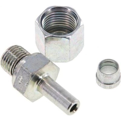 8S & G1/4'' Verzinkt Stalen Rechte Draaidoorvoer Buitendraad 630bar NBR Verstelbaar ISO 8434-1 [2 Stuks]