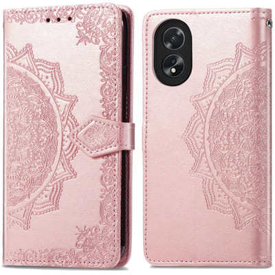 imoshion Hoesje - Geschikt voor Oppo A18 / Oppo A38 - Mandala Bookcase - Rosé Goud