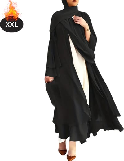 Bovista Islamitische Kleding - Djellaba Dames - Moslim Kleding - Arabisch Dames Kaftan - Alhamdulillah - Zwart XXL