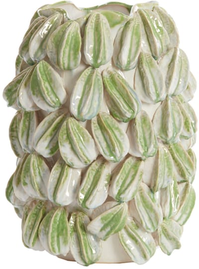 Light & Living Vaas Carambola Keramiek, 47cm - Crème/Groen