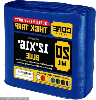 Waterdichte Buitenzeil - Beschermhoes Tentdak - Bescherming Tegen Weer - 100% Zuiver Polyethyleen - 3.65 x 4.85 Meter - Blauw