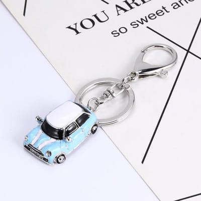 Mini Metalen Auto Legering Sleutelhanger Sleutelring Hanger Automodel Sleutelhanger Ringhouder Voor Mini Cooper S JCW One Countryman Accessoires white