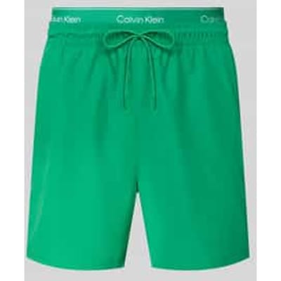 Calvin Klein Broek Medium Zwemshort Met Trekkkoord Lv00n61023 Qcp Mardi Gras Green Mannen Maat - L