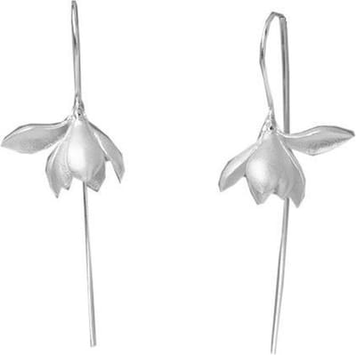 Lange Oorbellen Lelie – Zilveren Oorbellen Dames – Oorstekers Zilver