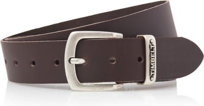 Timbelt bruine leren riem - jeans riem - bruin - 100% leder - Maat 95 - Totale lengte riem 110 cm
