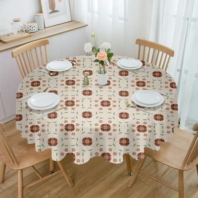 Abstracte Lijnen Bloem Retro Blad Rond Tafelkleed Waterdichte Tafelbeschermer Voor Bruiloftsfeest Decoratie Eettafelkleed 4pcs 33x48 Table mat gray