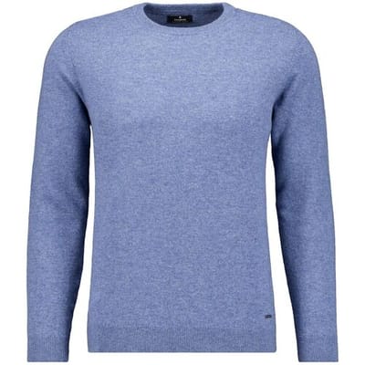 Ragman Trui Mélange Round Neck Merino Cashmere Knit Duivenblauw / male