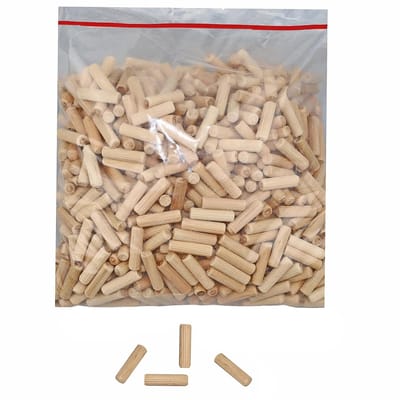 Houten pluggen - Ribbelpluggen deuvels - Meubels monteren - Ribbelprofiel grip - 8 x 36 mm - Beige