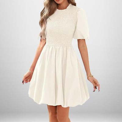 Lente Nieuwe Dameskleding Elegant en Modieus Hooggetailleerd Midi-jurk met Print XL beige