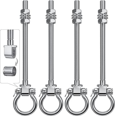 Schommelhaken set - Bevestigingshaken - Outdoor ontspanning - Stille 180 graden rotatie - 4 stuks M10 - Zilverkleurig