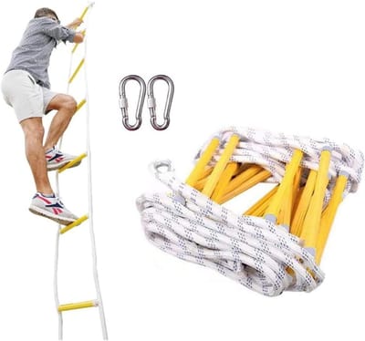Veiligheidsladder Noodgeval - Brandtrap Draagbaar - Snelle Ontsnapping - Vlamwerend Materiaal - 15 Meter - Rood