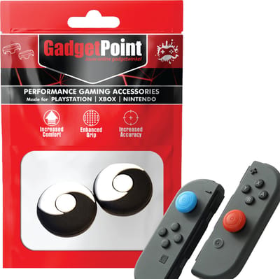 Gadgetpoint - Thumb Grips voor Nintendo Switch Joy-Con Controllers - Gaming Thumbgrips - Performance Anti-Slip Thumbsticks - Bescherming Accessoires - Rond - Zwart