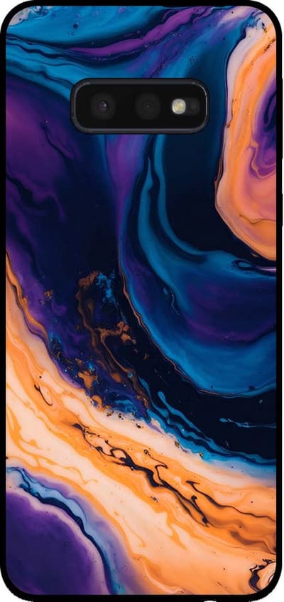 Smartphonica Telefoonhoesje voor Samsung Galaxy S10E marmer look - backcover marmer hoesje - Blauw geschikt voor Samsung Galaxy S10E