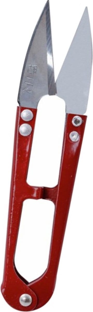 Fako Bijoux® - Sieraden Schaartje - Schaar Voor Sieraden Maken - Naaidoos Schaartje - Kruidenschaar - Stofschaar - Bloemensnijder - Bonsai Schaar  - 10.5cm - Rood