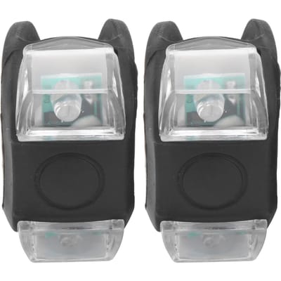 2 Pièces Lumière LED pour Vélo Avant Arrière Lampe d'Avertissement Cyclisme Étanche 3 Modes d'Éclairage Black gray
