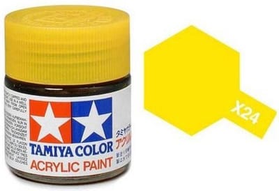 Tamiya Hobbyverf Acrylverf - X-24 Yellow Clear - Gloss - Acryl - 23ml Verf potje - 23 ml