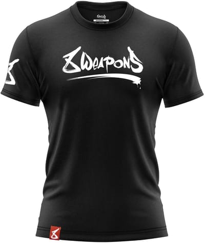 8 WEAPONS Unlimited 2.0 T-Shirt Zwart/Wit – Maat L – Muay Thai & Kickboksen