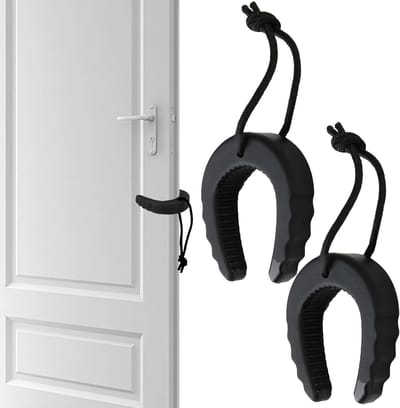 Deurstoppers Rubber - Deurwig Set - Knelpreventie Thuis - Veilige Kinderbeveiliging - 2 Stuks - Zwart