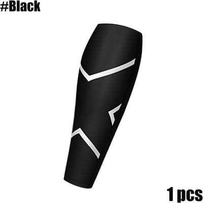 1PC Kuitcompressiemouwen voor mannen en vrouwen - Beencompressiemouw - Voetloze compressiekousen voor scheenbeenvliesontsteking spataderen XL black