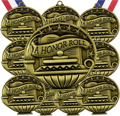 10x Honor Roll Medailles Set met Neklinten - Award Trofee Geschenken