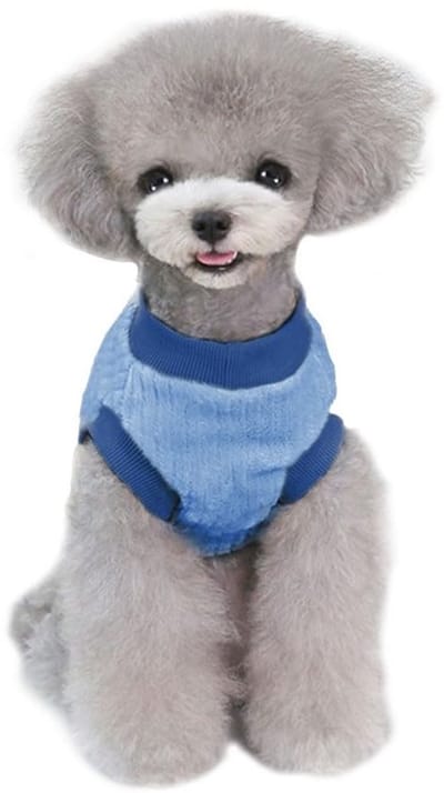 Vt products - Hondenkleding - Pluche Trui - Warme Wintertrui - Blauw - Hond Koud