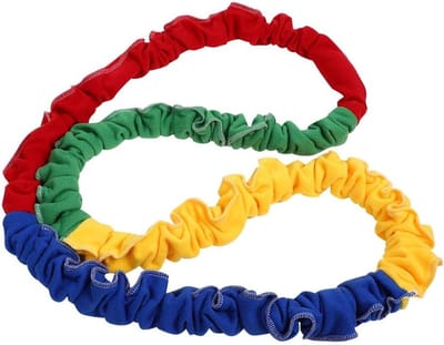 Elastisch Speeltouw - Rekker Buitenspelen - Groepsspel Stimuleren - Sensorische Integratie - 4 Spelers - Kleurrijk