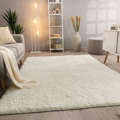 Paco Home Hoogpolig Vloerkleed Woonkamer Vacht Imitatiebont Shaggy Wollig Eenkleurig 160 cm Rund