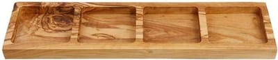 Snackschaal - 4 vaks - olijfhout - 37 x 10 cm