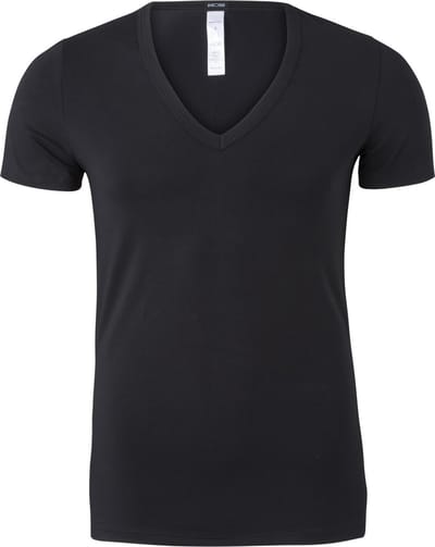 HOM Smart Cotton Tee-Shirt V Neck - zwart -  Maat S