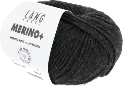 Lang Yarns Merino Plus - 105 antraciet mix - Merinowol Garen