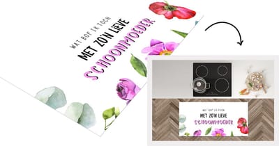 Keukenloper - Loper keuken - Schoonmoeder - Quotes - Wat bof ik toch met zo'n lieve schoonmoeder - Spreuken - 120x60 cm - Keukenloper vinyl