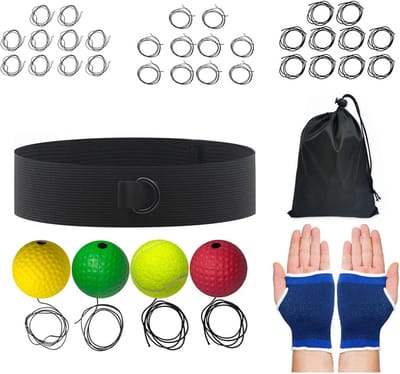 Boks Trainingsbal - Reflexbal Hoofdband - Coördinatie Verbeteren - Dynamische Slagtraining - Verschillende Gewichten - Meerdere Kleuren