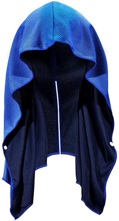 KZQ Verkoelende Capuchonhanddoek Met Verdampingskoeling En Upf 50 Zonbescherming - Voor Sport, Fitness En Buitenactiviteiten (Blauw)